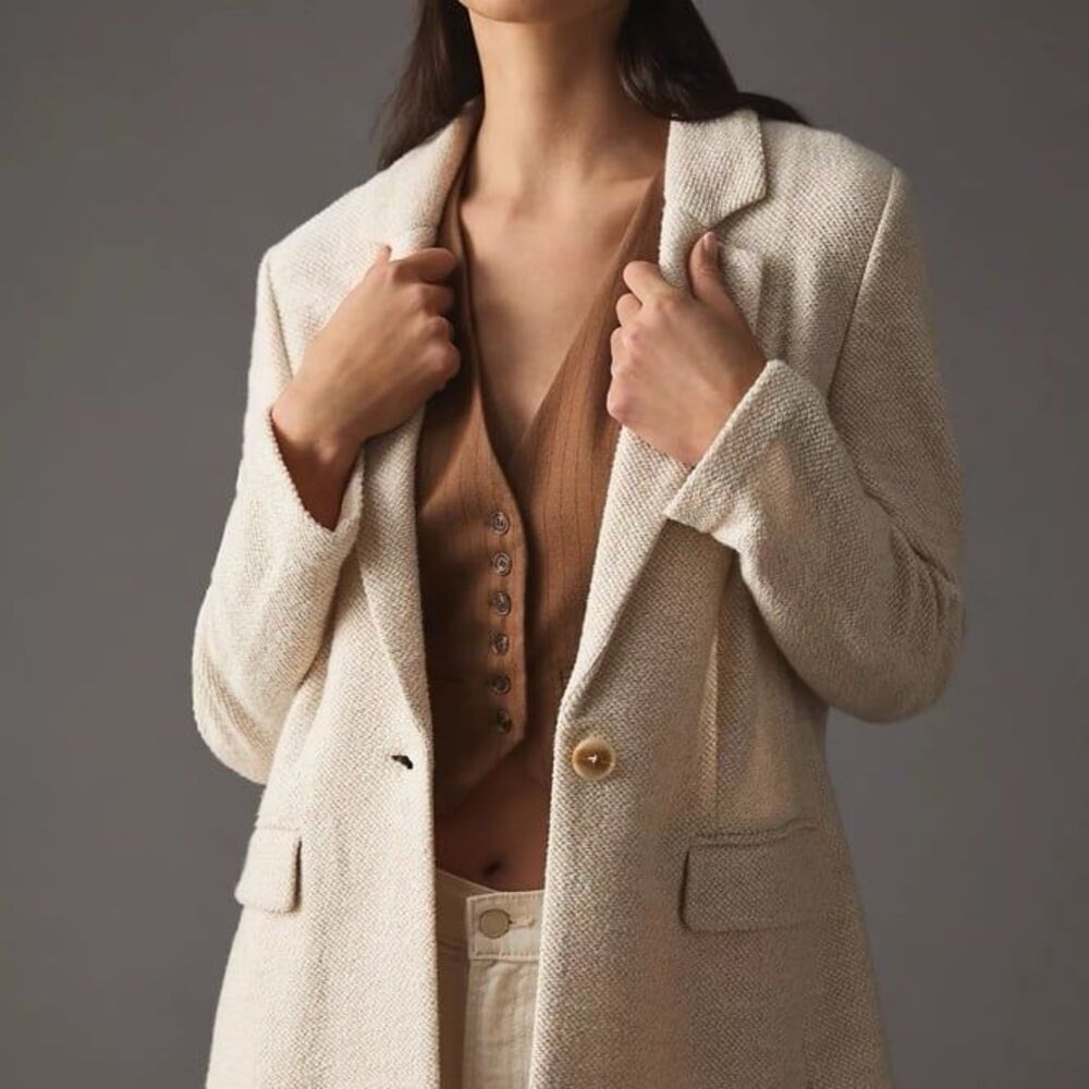 Anthropologie x Sanctuary Bryce Blazer cream beige
